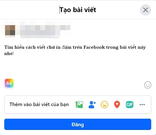 Viết chữ in đậm trên facebook